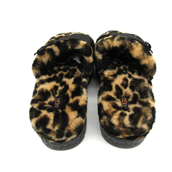 UGG Fluffita Platform Women's Slide Sandal Slippers in Leopard SZ 9 - Picture 4 of 8